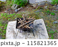 河原で焚火、アウトドア 115821365