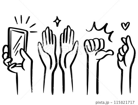 Applause hand draw, doodle clapping ovation. thumbs up gesture isolated on white background , vector illustration. Applause hand draw, doodle clapping ovation. thumbs up gesture isolated on white background , vector illustration. 115821717