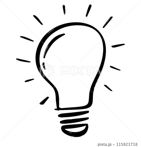 Doodle sketch style of Hand drawn light bulb icon vector illustration for concept design. Doodle sketch style of Hand drawn light bulb icon vector illustration for concept design. 115821718