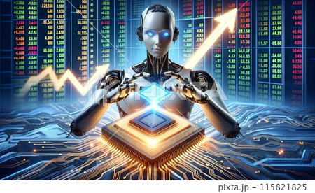 ロボットと半導体関連の株高上昇 ロボットと半導体関連の株高上昇 115821825