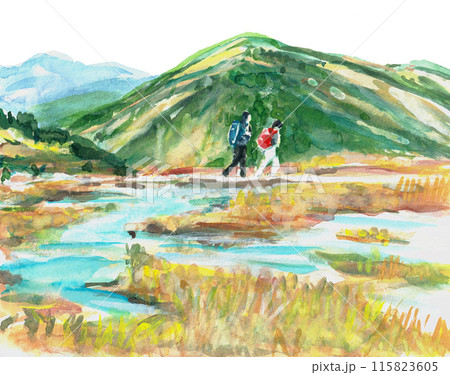 秋の登山【紅葉の地糖を行く】 115823605