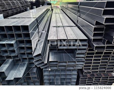 A big warehouse packed with numerous metallic nets and profile A big warehouse packed with numerous metallic nets and profile 115824000