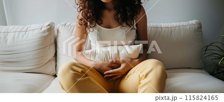 Woman with Menstrual or Abdominal Pain Woman with Menstrual or Abdominal Pain 115824165
