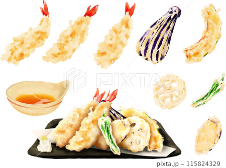 天ぷらの盛り合わせ　単品セット　和食 115824329