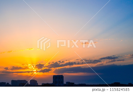 Sun Rays and Clouds over the City Sun Rays and Clouds over the City 115824585