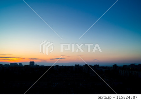 Five Minutes Before Dawn in the Clear Sky Above the City Five Minutes Before Dawn in the Clear Sky Above the City 115824587