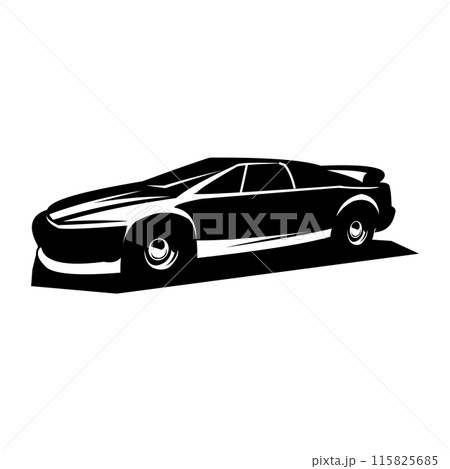 vintage car 1976 Lotus Spirit. received black. best for badges, emblems. available in eps 10 115825685