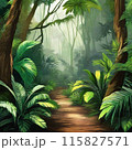 草木が生い茂るジャングル 115827571