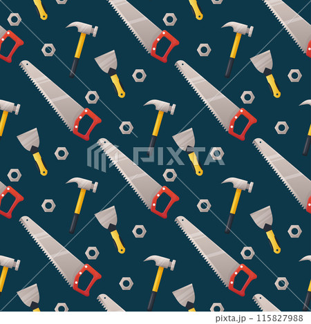 Seamless pattern for labor day, building tools on blue background. Seamless pattern for labor day, building tools on blue background. 115827988