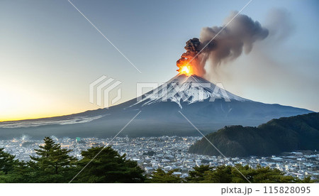 富士山の噴火 115828095