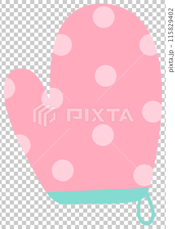 Cute cooking kitchenware in Children Style Cartoon illustration kitchen gloves 115829402