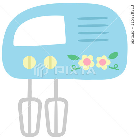 Cute cooking kitchenware in Children Style Cartoon illustration hand mixer 115829513