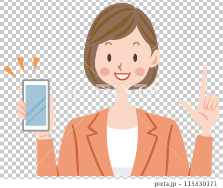 有一套衣服的一名婦女與智能手機 115830171