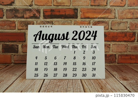 August 2024 annual monthly desk calendar for planning and management 115830470