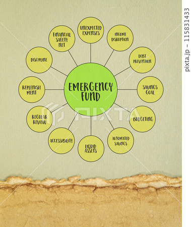 emergency fund, financial preparedness and security concept, diagram infographics emergency fund, financial preparedness and security concept, diagram infographics 115831433