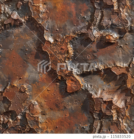 Detailed examination of rough, brown, grunge metal texture 115833520
