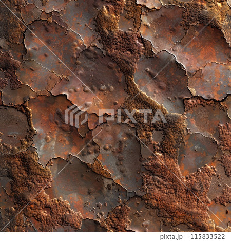 Close up shot capturing the texture of brown, grunge metal 115833522