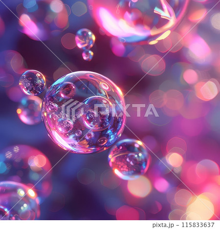 Colorful light reflections on transparent...のイラスト素材 [115833637] - PIXTA