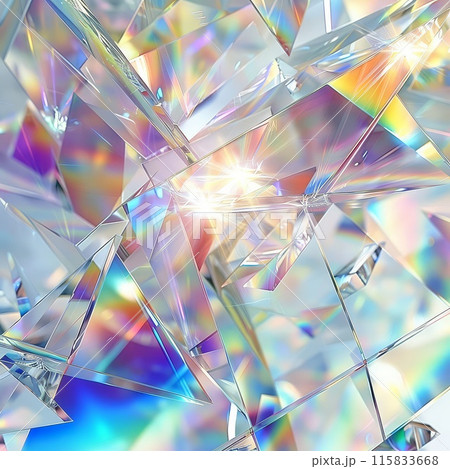 Dazzling hues, crystals shine in various shapes and size 115833668