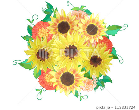 ひまわりの花ブーケ ひまわりの花ブーケ 115833724
