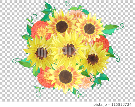 ひまわりの花ブーケ ひまわりの花ブーケ 115833724