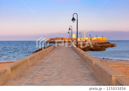 San Sebastian Fort in Cadiz, Andalusia, Spain 115833856