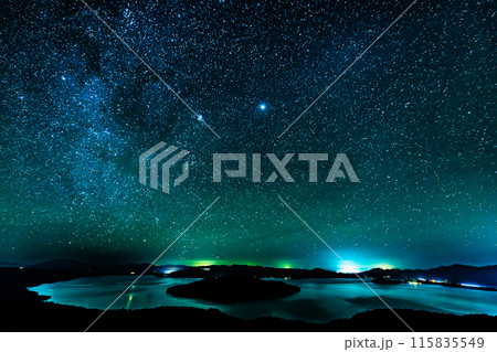 北海道　美幌峠から見る屈斜路湖の星景 115835549
