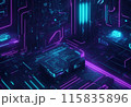 Abstract technology background, circuit board, 3d rendering, computer digital illustration. 115835896