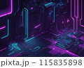 Abstract technology background, circuit board, 3d rendering, computer digital illustration. 115835898