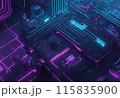 Abstract technology background, circuit board, 3d rendering, computer digital illustration. 115835900
