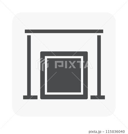 Air duct hanger vector icon, black silhouette. 115836040