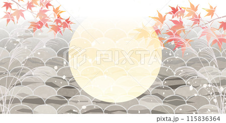 お月見　十五夜　秋　背景	 115836364