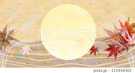 お月見　十五夜　秋　背景	 115836365