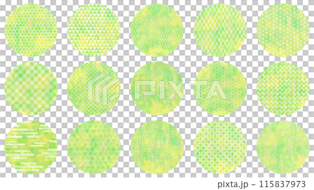Japanese pattern set, circular, yellow-green 115837973