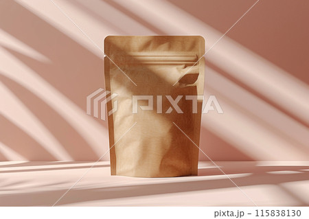 A Brown Paper Bag With A Zipper Is Sitting On A Table 115838130