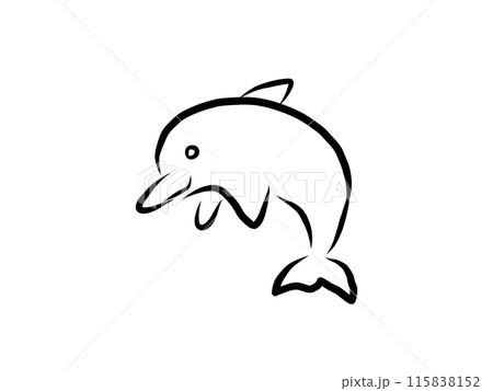 線画のシンプルなイルカ 線画のシンプルなイルカ 115838152