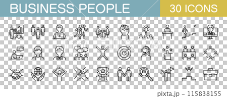 ビジネス・社会人に関するアイコンセット ビジネス・社会人に関するアイコンセット 115838155