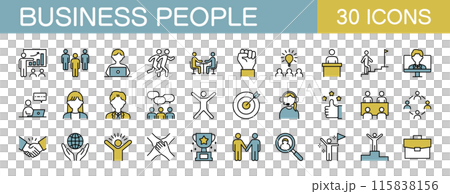 Business and working icon set color 115838156
