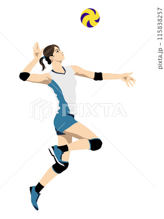 サーブする女子バレーボール選手2 サーブする女子バレーボール選手2 115838257