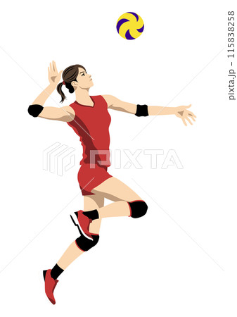 サーブする女子バレーボール選手 サーブする女子バレーボール選手 115838258