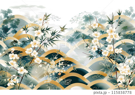 松竹梅と和の風景-5 115838778