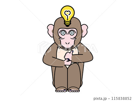 猿でもわかるイラスト。理解したサルの解説用挿絵。 115838852