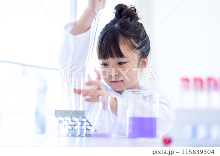 科学の勉強をする小学生の女の子 115839304