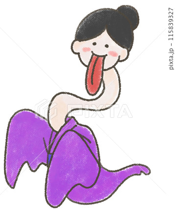 ろくろ首の手書きイラスト 115839327