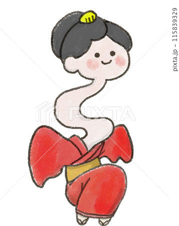 ろくろ首のおばけの手書きイラスト 115839329