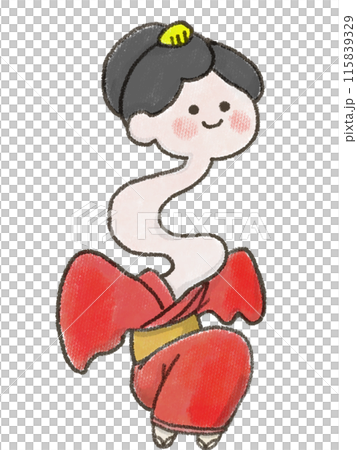 ろくろ首のおばけの手書きイラスト 115839329