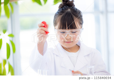 科学の勉強をする小学生の女の子 115840034