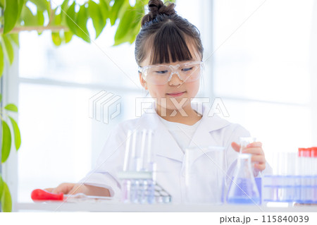 科学の勉強をする小学生の女の子 115840039