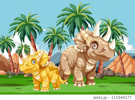 Dinosaurs in a Tropical Landscape Dinosaurs in a Tropical Landscape 115840177