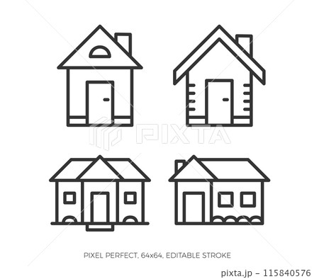 House Line Icons 115840576